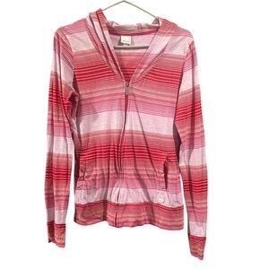 Vibrant Bench Striped Zip-Up Hoodie – Size Medium